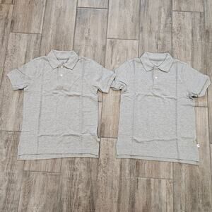 Gap Kids Polo‎ Shirt Lot of 2 Boys M Gray Uniform Short Sleeve School Basics